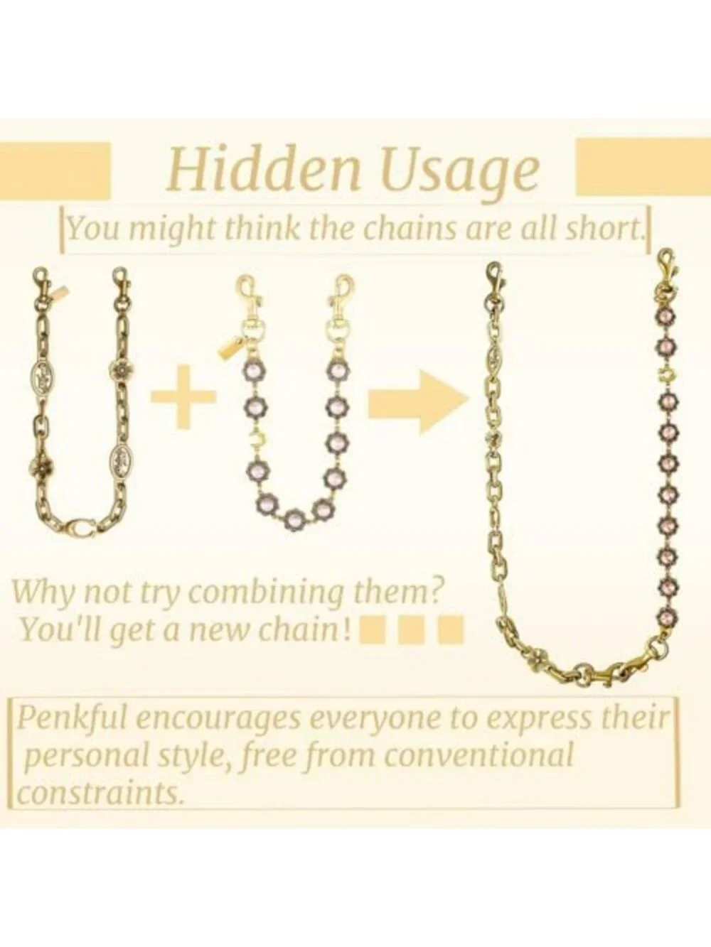 3 Pack Vintage Gold Purse Charms & Keychains, Stylish Bag Strap Extenders for